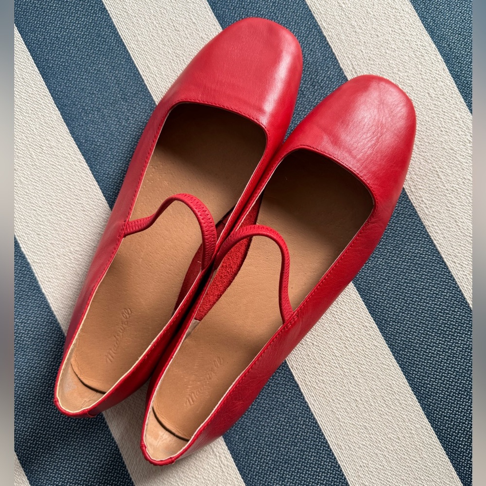 Madewell Red Leather Flats